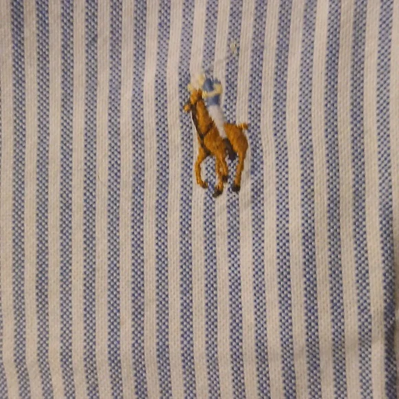 Ralph Lauren Women's  Long Sleeve Button Down Shirt Blue & White Stripes - Picture 2 of 4